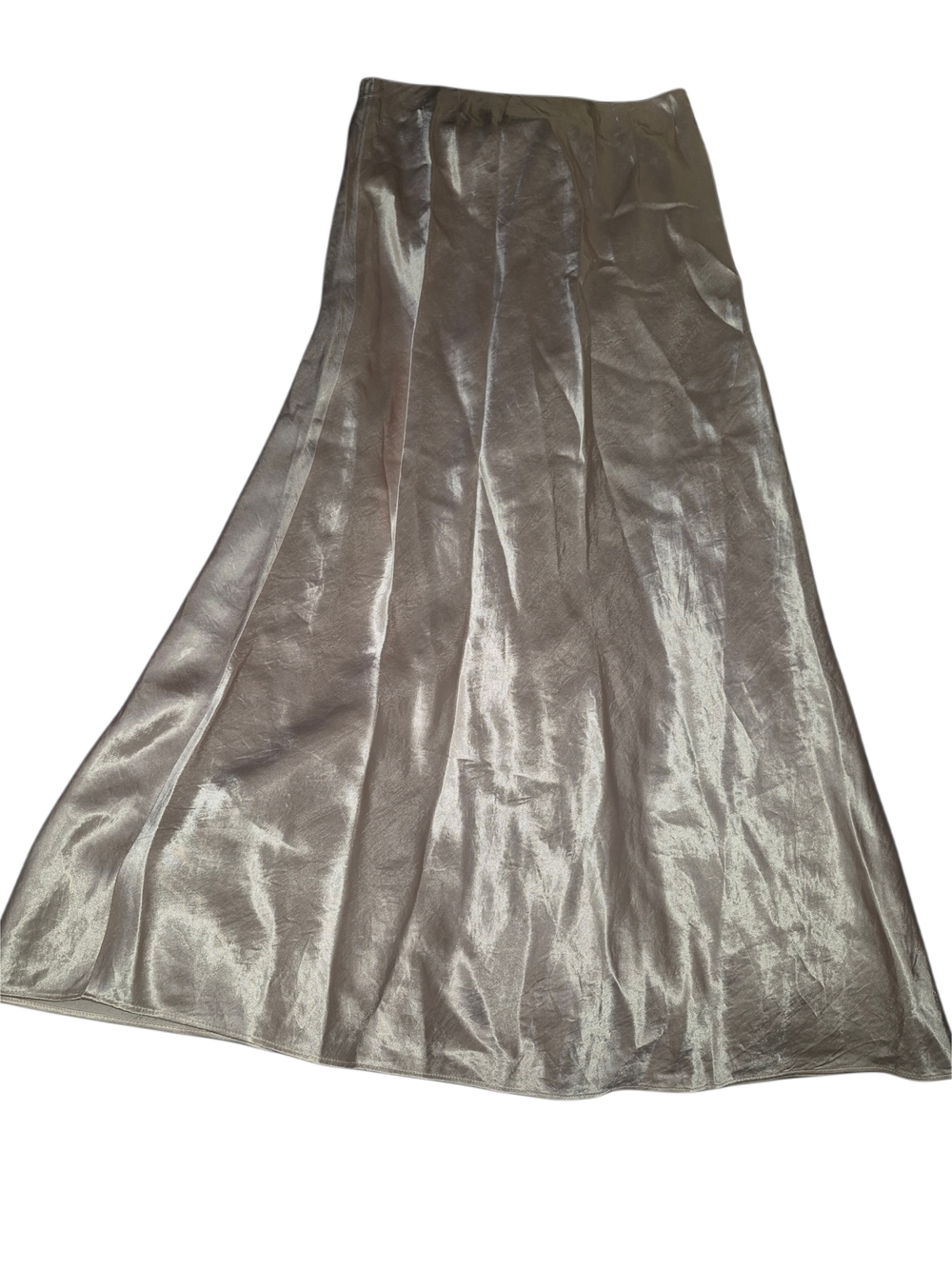 Babaton Aritzia Slip Satin Midi Skirt in Champagne Size 8